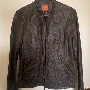 Anonymous John Carlisle Brown leather jacket